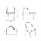 Somette Kimmy Two-Tone Gray Faux Leather Side Chair with Gold Accents, Set of 2 - Dining height