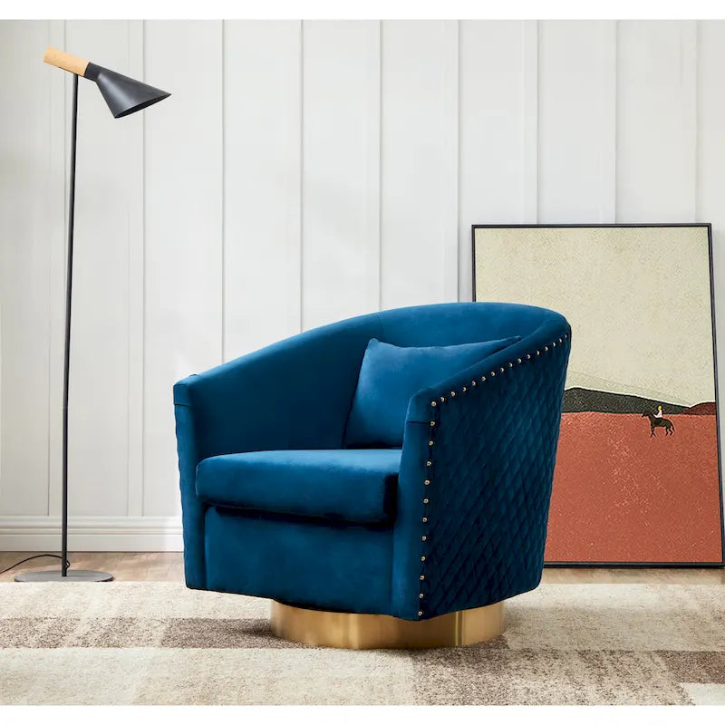 SAFAVIEH Couture Ikram Quilted Swivel Tub Chair - 30Wx32Dx30H