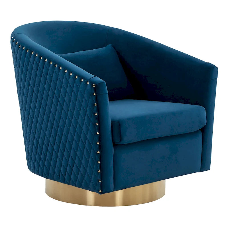 SAFAVIEH Couture Ikram Quilted Swivel Tub Chair - 30Wx32Dx30H