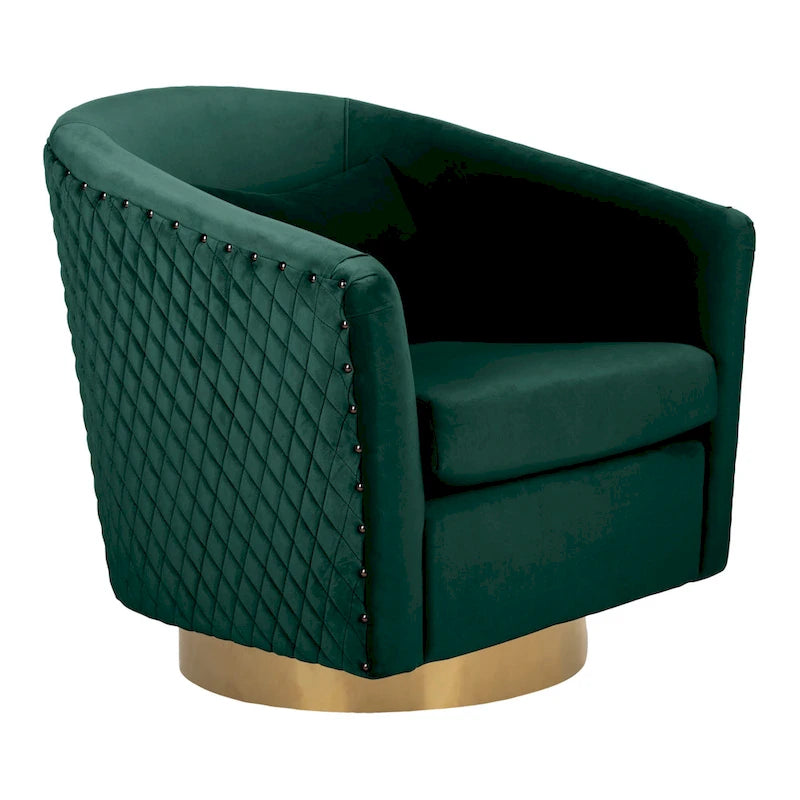 SAFAVIEH Couture Ikram Quilted Swivel Tub Chair - 30Wx32Dx30H