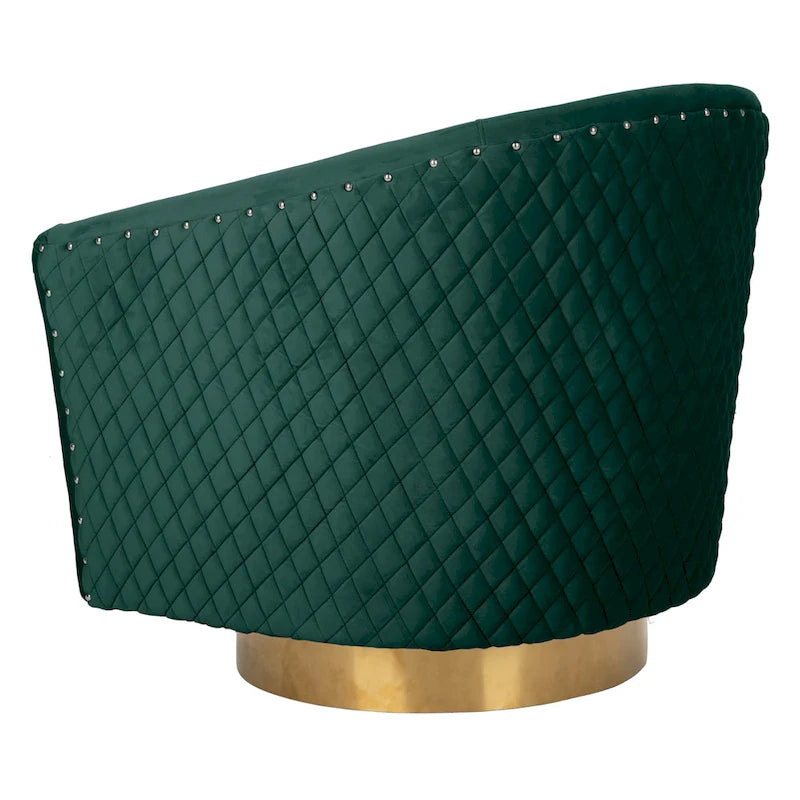 SAFAVIEH Couture Ikram Quilted Swivel Tub Chair - 30Wx32Dx30H