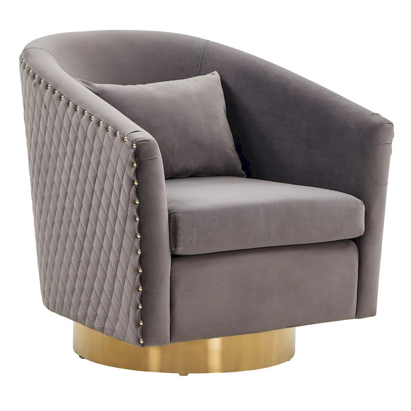 SAFAVIEH Couture Ikram Quilted Swivel Tub Chair - 30Wx32Dx30H