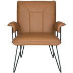 SAFAVIEH Idamae Mid-Century Modern Faux Leather Arm Chair - 29Wx28Dx33H