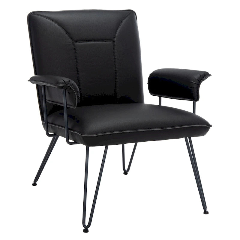 SAFAVIEH Idamae Mid-Century Modern Faux Leather Arm Chair - 29Wx28Dx33H