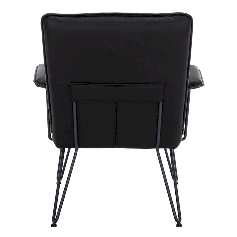 SAFAVIEH Idamae Mid-Century Modern Faux Leather Arm Chair - 29Wx28Dx33H