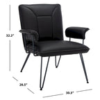 SAFAVIEH Idamae Mid-Century Modern Faux Leather Arm Chair - 29Wx28Dx33H