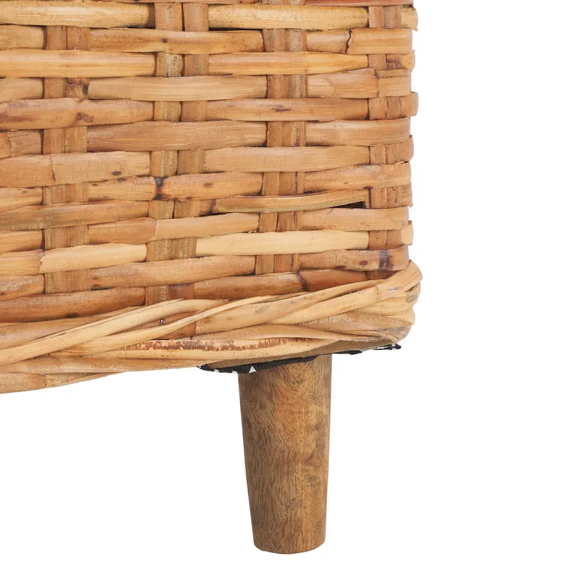 SAFAVIEH Charla Rattan Barrel Chair with Cushion - 29.1 x 27.2 x 32.7 - 29Wx27Dx33H