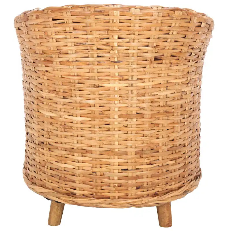 SAFAVIEH Charla Rattan Barrel Chair with Cushion - 29.1 x 27.2 x 32.7 - 29Wx27Dx33H