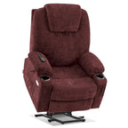 MCombo Large Power Lift Recliner Chair with Massage, Cup Holders, Extended Footrest, Fabric 7516