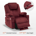 MCombo Large Power Lift Recliner Chair with Massage, Cup Holders, Extended Footrest, Fabric 7516