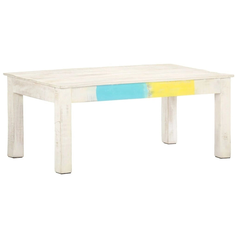 vidaXL Coffee Table White 43.3x23.6x17.7 Solid Mango Wood