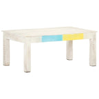 vidaXL Coffee Table White 43.3x23.6x17.7 Solid Mango Wood
