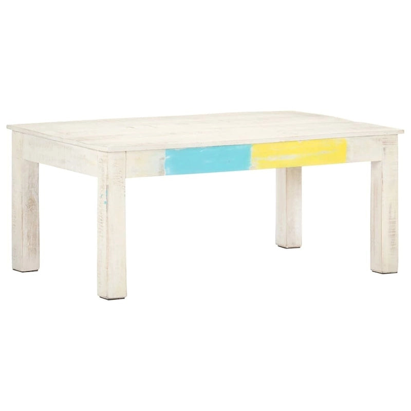 vidaXL Coffee Table White 43.3x23.6x17.7 Solid Mango Wood