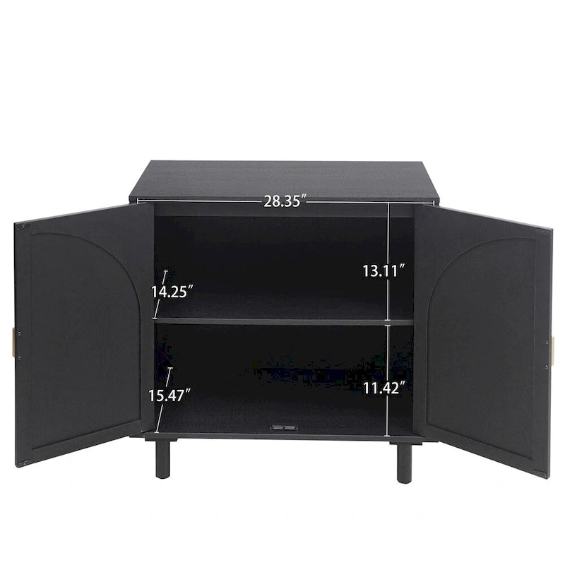 2 Door Dresser for Bedroom with Adjustable Laminates and Metal Handle