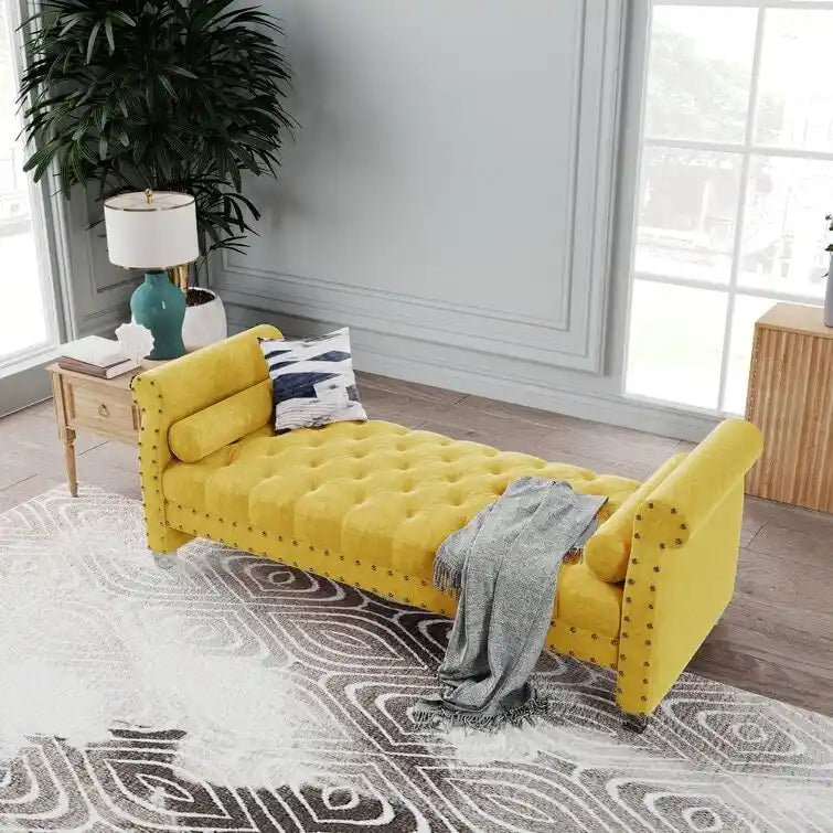 Haven Chesterfield Velvet Upholstered Bench 72 - 71.0 In. W X 28.0 In. H X 29.0 In. D