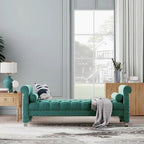 Haven Chesterfield Velvet Upholstered Bench 72 - 71.0 In. W X 28.0 In. H X 29.0 In. D