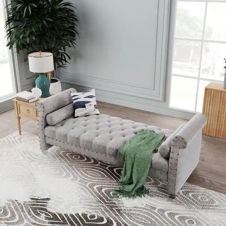 Haven Chesterfield Velvet Upholstered Bench 72 - 71.0 In. W X 28.0 In. H X 29.0 In. D