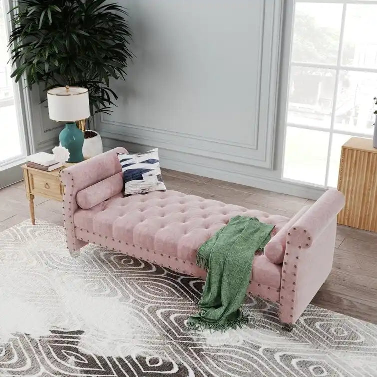 Haven Chesterfield Velvet Upholstered Bench 72 - 71.0 In. W X 28.0 In. H X 29.0 In. D