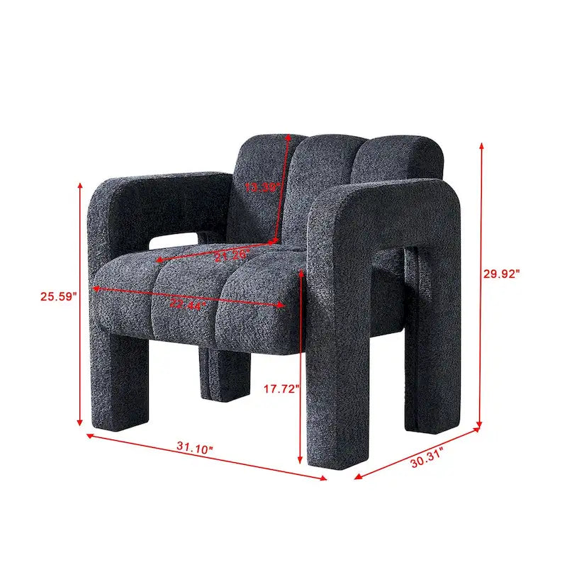 31.10 Wide Boucle Upholstered Accent Chair