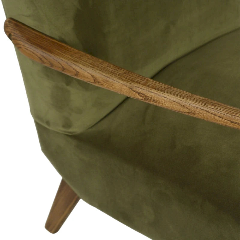 Burlington Polyester Velvet Upholstered Occasional Chair, Olive Green