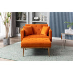 Chaise lounge chair/accent chair,Curved edges, padded with thick foam and upholstered with high-quality fabric