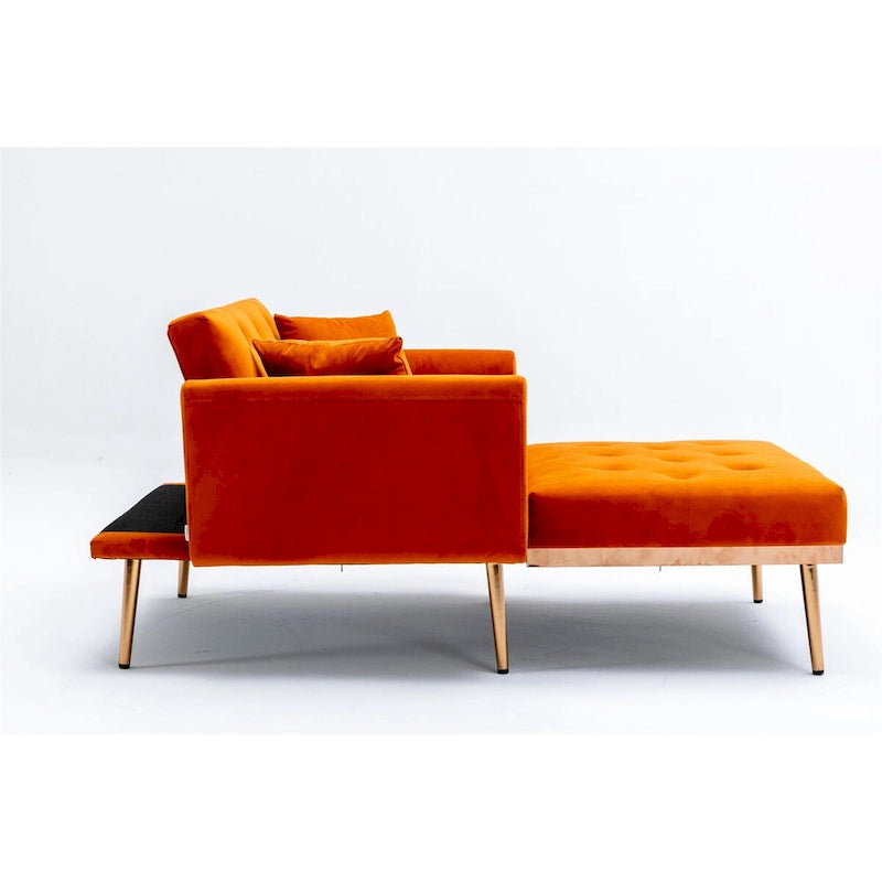 Chaise lounge chair/accent chair,Curved edges, padded with thick foam and upholstered with high-quality fabric