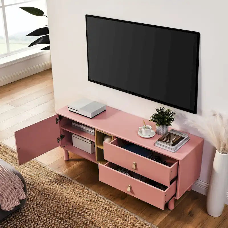 Drawer TV cabinet with door,storage cabinet,drawer cabinet,wooden storage cabinet leather handle drawer cabinet