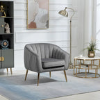 Modern Velvet Accent Chair with Ottoman for Living Room/Bedroom/Nail Salon