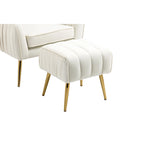 Modern Velvet Accent Chair with Ottoman for Living Room/Bedroom/Nail Salon