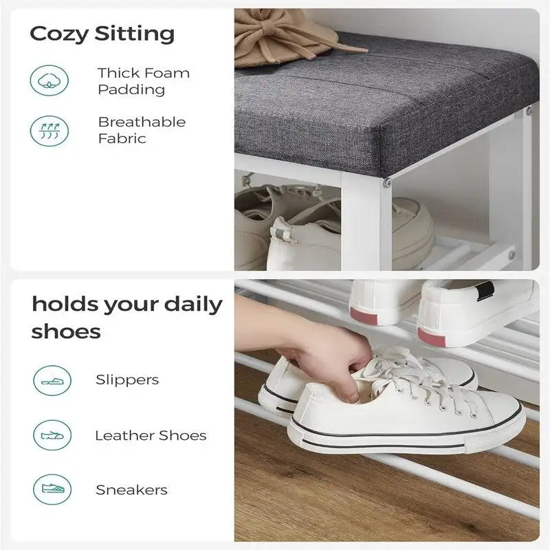 3-Tier Shoe Rack for Entryway - 12.2D x 31.9W x 19.3H