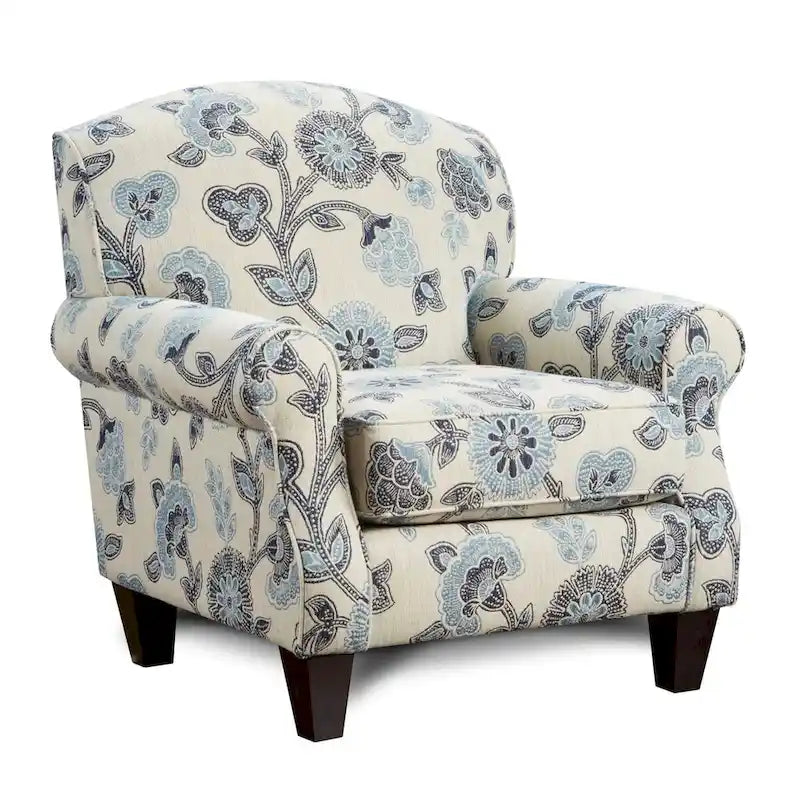 Maya Indigo Cream and Blue Accent Chair
