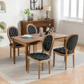 Mid-century Modern Dining Chairs Set of 4, PU Leather High-end Tufted Dining Room Chair with Nailhead Trim Solid Wood Legs