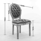 Mid-century Modern Dining Chairs Set of 4, PU Leather High-end Tufted Dining Room Chair with Nailhead Trim Solid Wood Legs