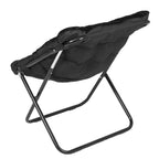 Folding Synthetic Fur Oversized Saucer Chair with Steel Frame - N/A