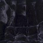 Folding Synthetic Fur Oversized Saucer Chair with Steel Frame - N/A