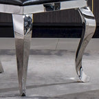 Velvet Unique Design Backrest Dining Chair with Stainless Steel Legs Set of 2