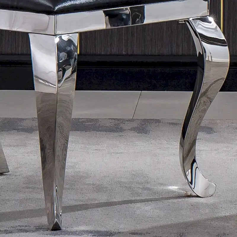 Velvet Unique Design Backrest Dining Chair with Stainless Steel Legs Set of 2