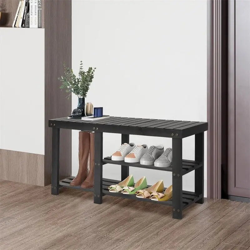 hoe Rack Bench for Entryway - 33.5D x 11.02W x 17.7H