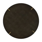 Vennesla Gold Finish Metal Dark Brown Faux Shagreen Round Table Set by iNSPIRE Q Bold
