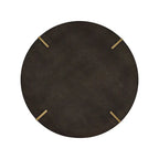 Vennesla Gold Finish Metal Dark Brown Faux Shagreen Round Table Set by iNSPIRE Q Bold
