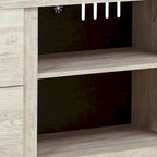 60 Inch Rustic TV Media Entertainment Console, Round Handles, Wood, White