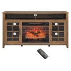 TV Media Stand with Electric Fireplace KD Inserts Heater - 55 inches