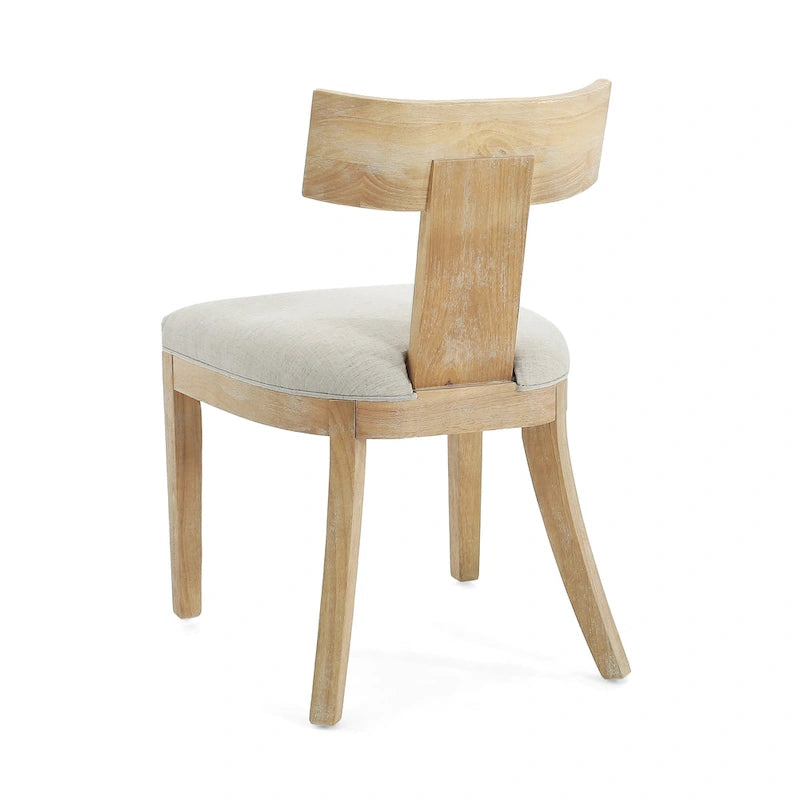 Fescue Fabric and Rubberwood Slat Back Upholstered Dining Chair (Set of 2) by Christopher Knight Home