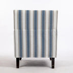 Linen Armchair with Blue and White Striped