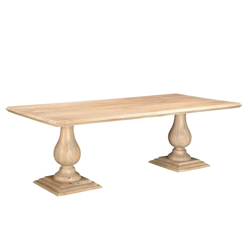 Willow Solid Wood Double Pedestal Dining Table