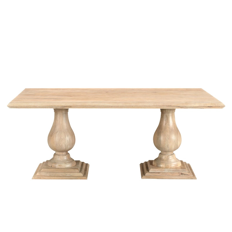 Willow Solid Wood Double Pedestal Dining Table