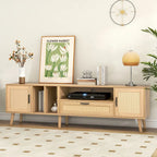 TV Stand for TVs up to 80 with Solid Wood Legs and Ample Storage Space