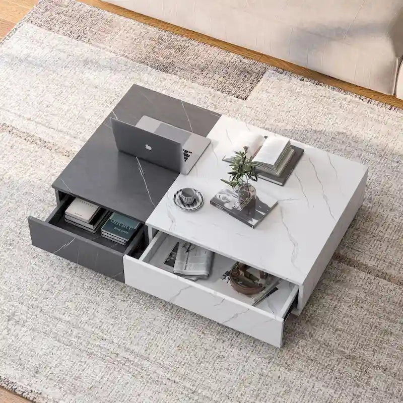 Modern Coffee Table with Two Storage Spaces