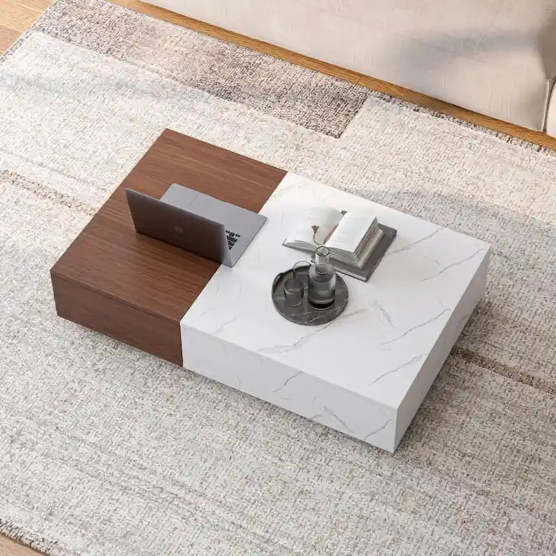 Modern Coffee Table with Two Storage Spaces