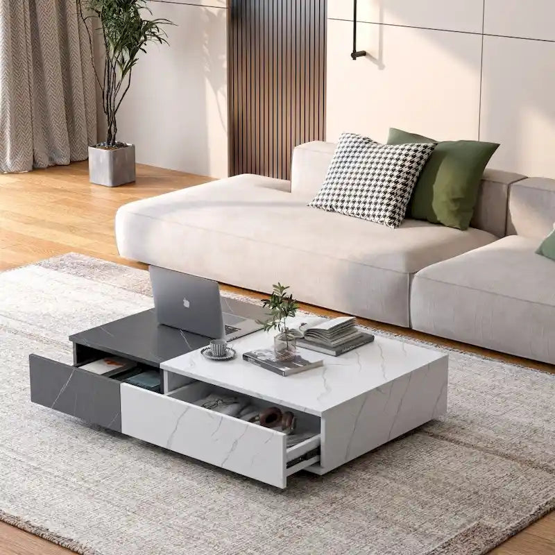 Modern Coffee Table with Two Storage Spaces
